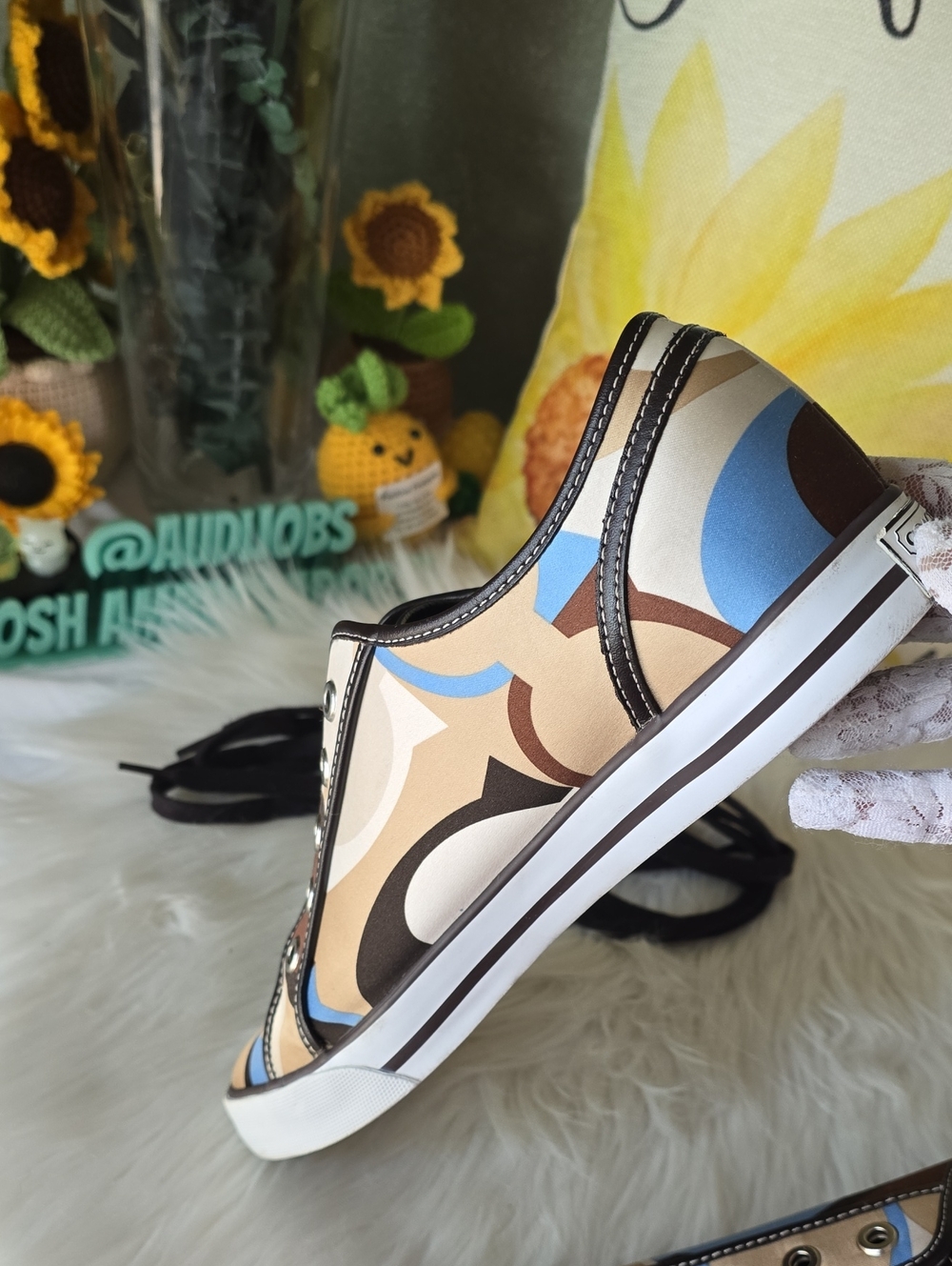 Coach DALIA Scarf Print Women's Slip-On Canvas Sneakers in Multicolor Pattern - Picture 10 of 16